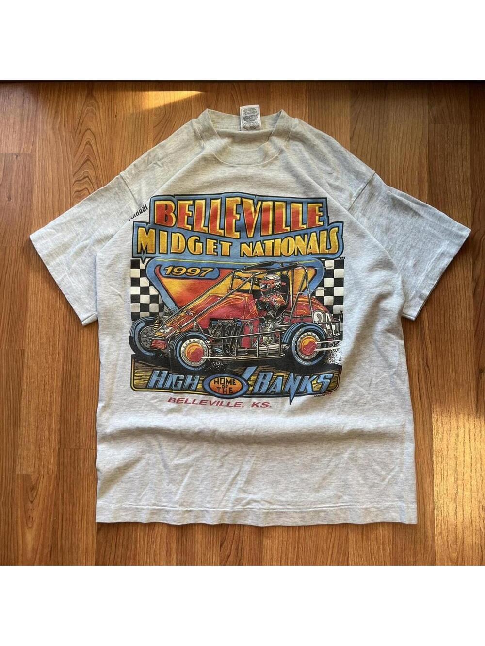 1997 single stitch nascar racing graphic tee | size L